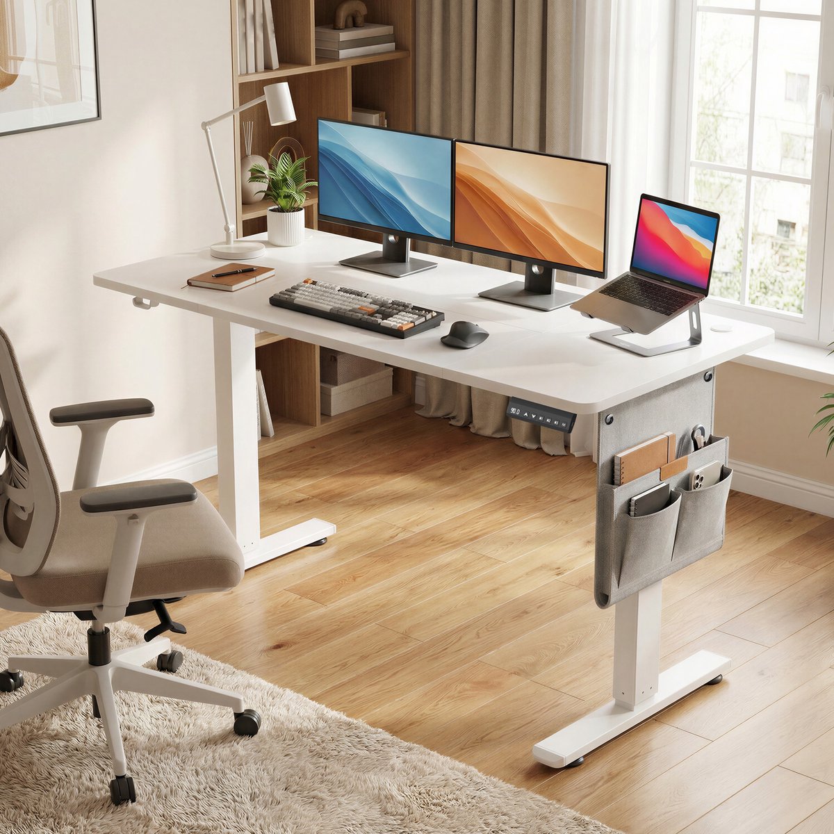 SONGMICS - Zit Sta Bureau - Geheugenfunctie voor 4 Hoogtes thumbnail 3
