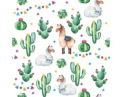 Papieren Servetten - Dieren Lama Cactus - Tafeldecoratie Feest - 3-Laags Tissue Papier - 33x33cm