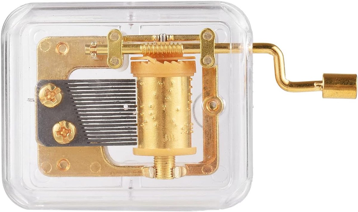 Muziekdoos Beweging - Hand aangedreven uurwerk - Decoratie aanpassen - 18 noten melodie - 86 x 52 x 32 mm