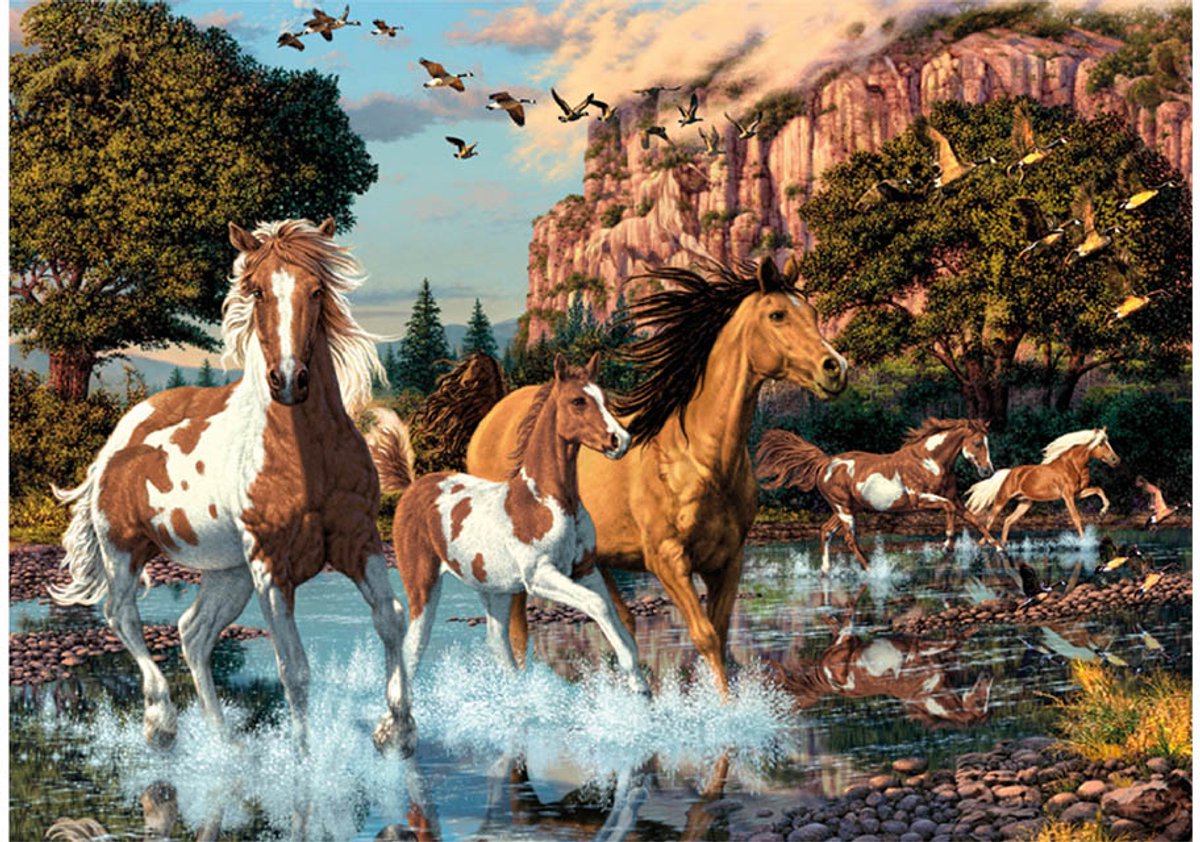 Dino legpuzzel paarden - 1000 stukjes dieren puzzel karton.
