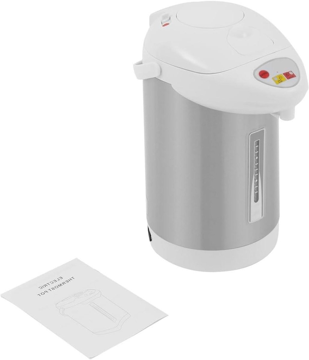 Elektrische Waterkoker Thermoskan Warmwaterpot Kantoor Gebruik Constante Temperatuur 3 Liter Capaciteit Zilver Wit