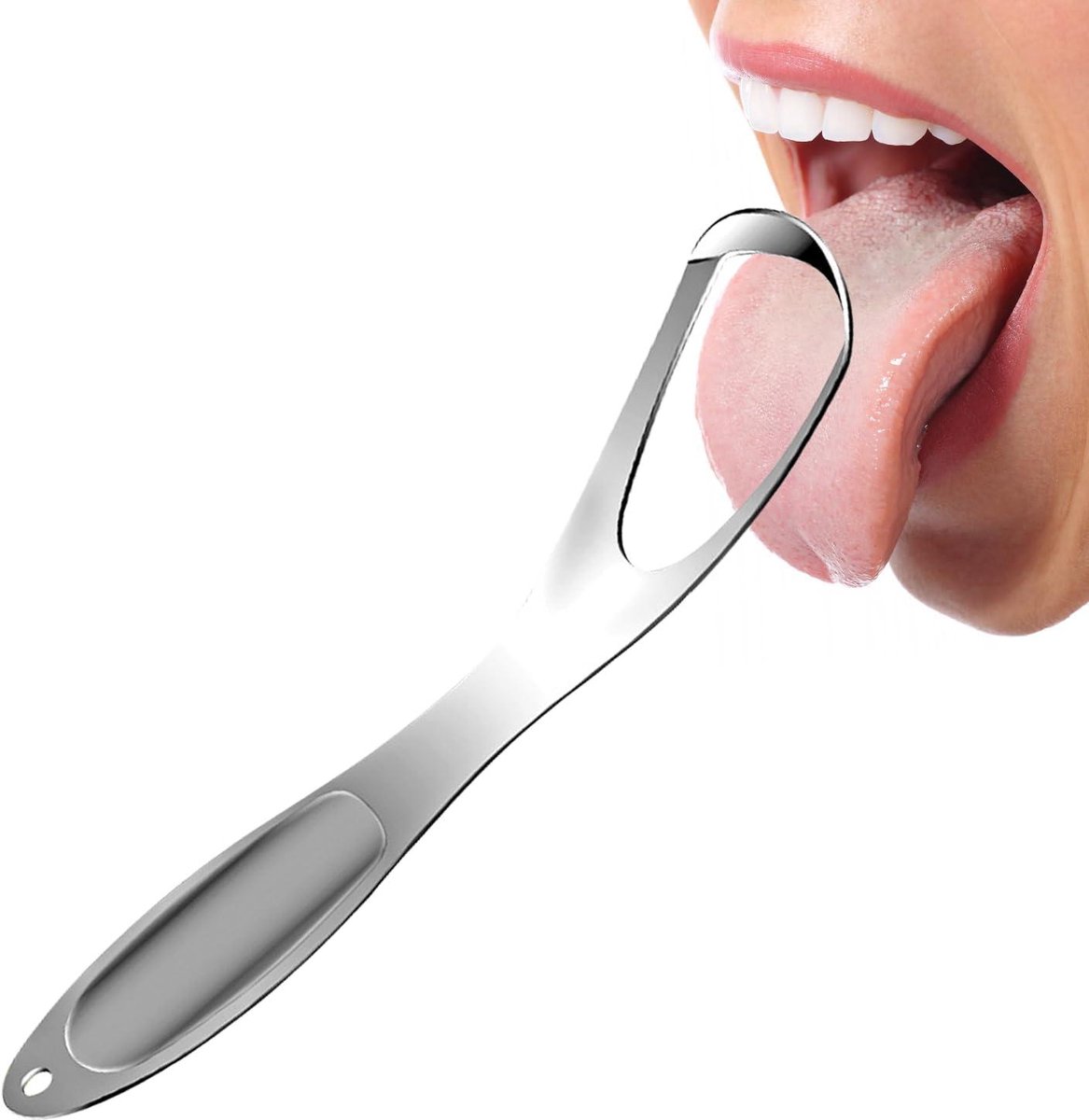 Metalen Tongschraper - RVS Reiniger - Mondhygiëne - Waaiervormig Ontwerp - 145 x 35 cm - Zilverkleurig
