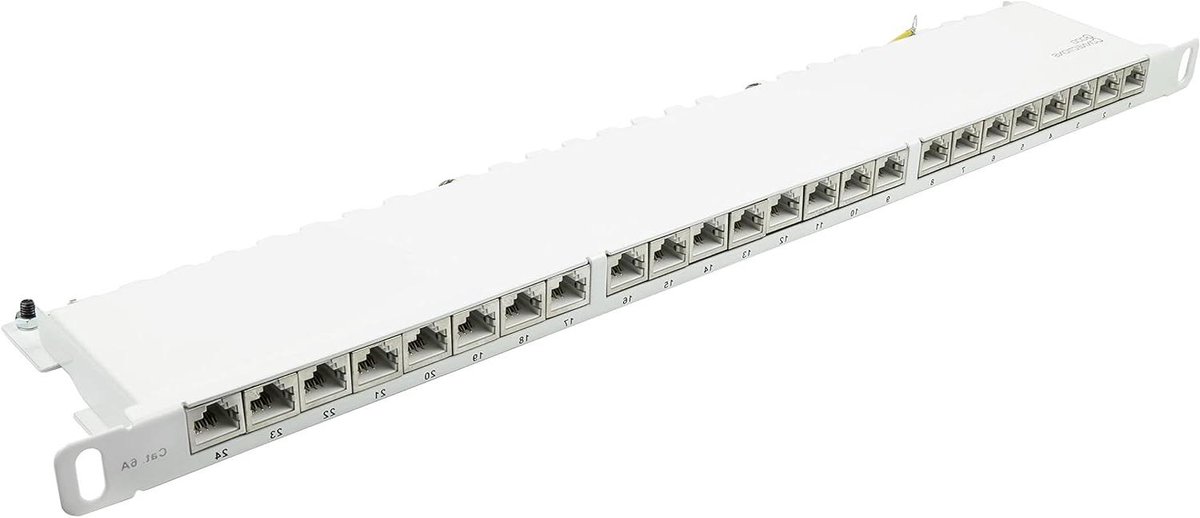 Patchpaneel - Netwerkverdeelveld - Server Installatie - Tool-free Opening - 24 Poorten - Wit