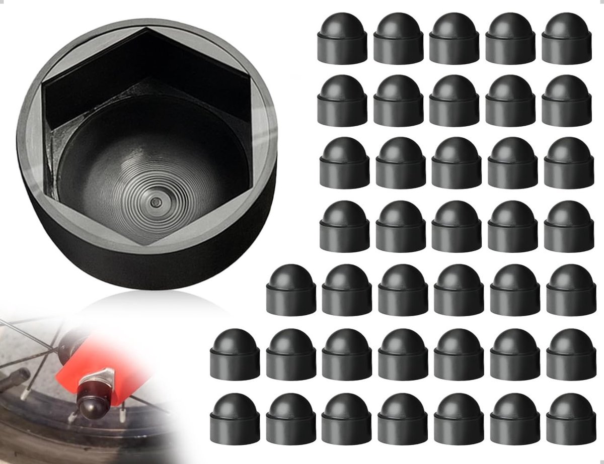 Dailygoods- Schroefafdekkingen 40 stuks - Robuust/Duurzaam - Kunststof - Voor M8 Schroeven/Moeren - Zeskantschroeven - Eenvoudig Ontwerp - Schroefdoppen