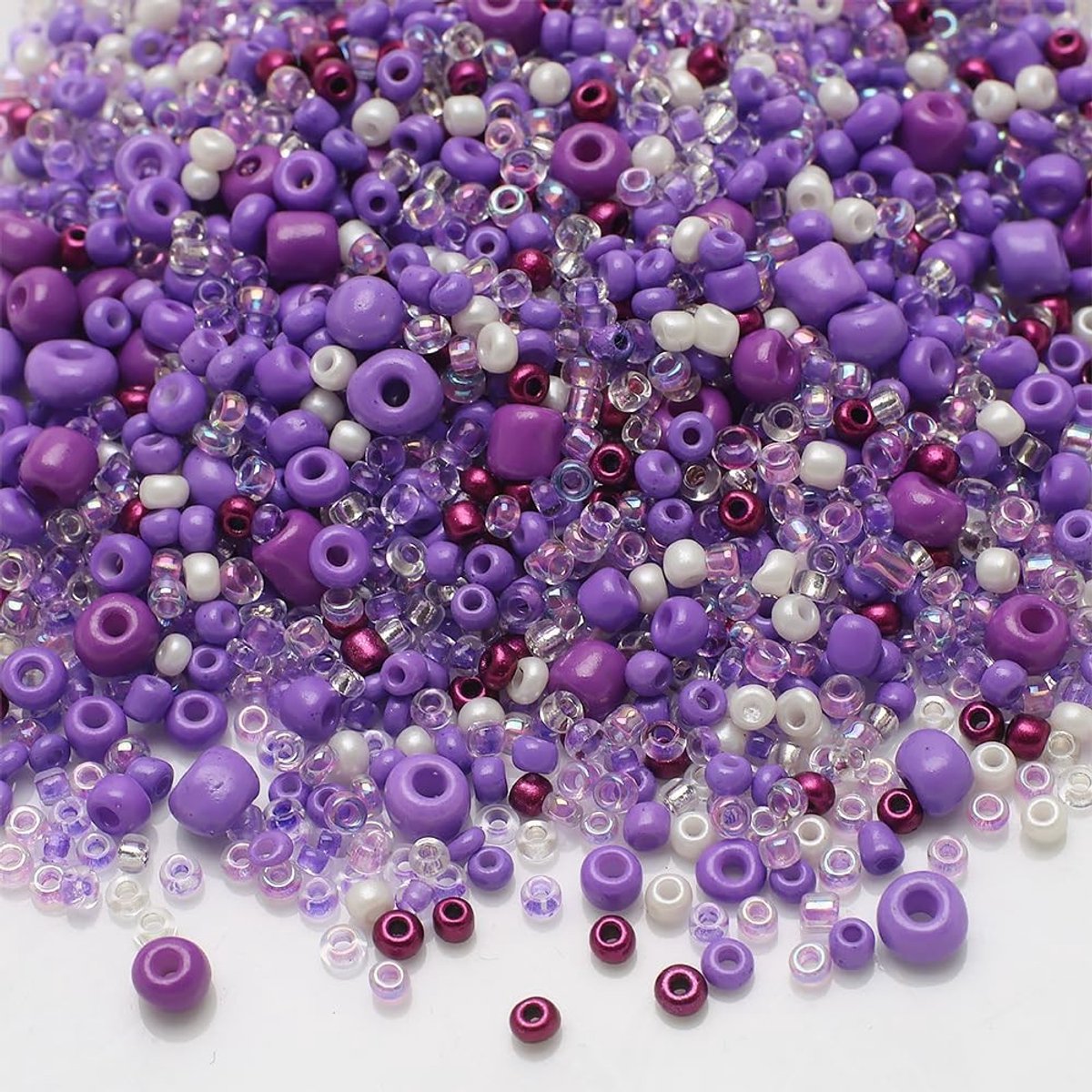 Dailygoods- Knutselkralen 4 Zakjes - Glaskralen Mix 2/3/4 mm - Sieraden Maken - Doe-Het-Zelf Handwerk - Decoratie - 17 g per Zak