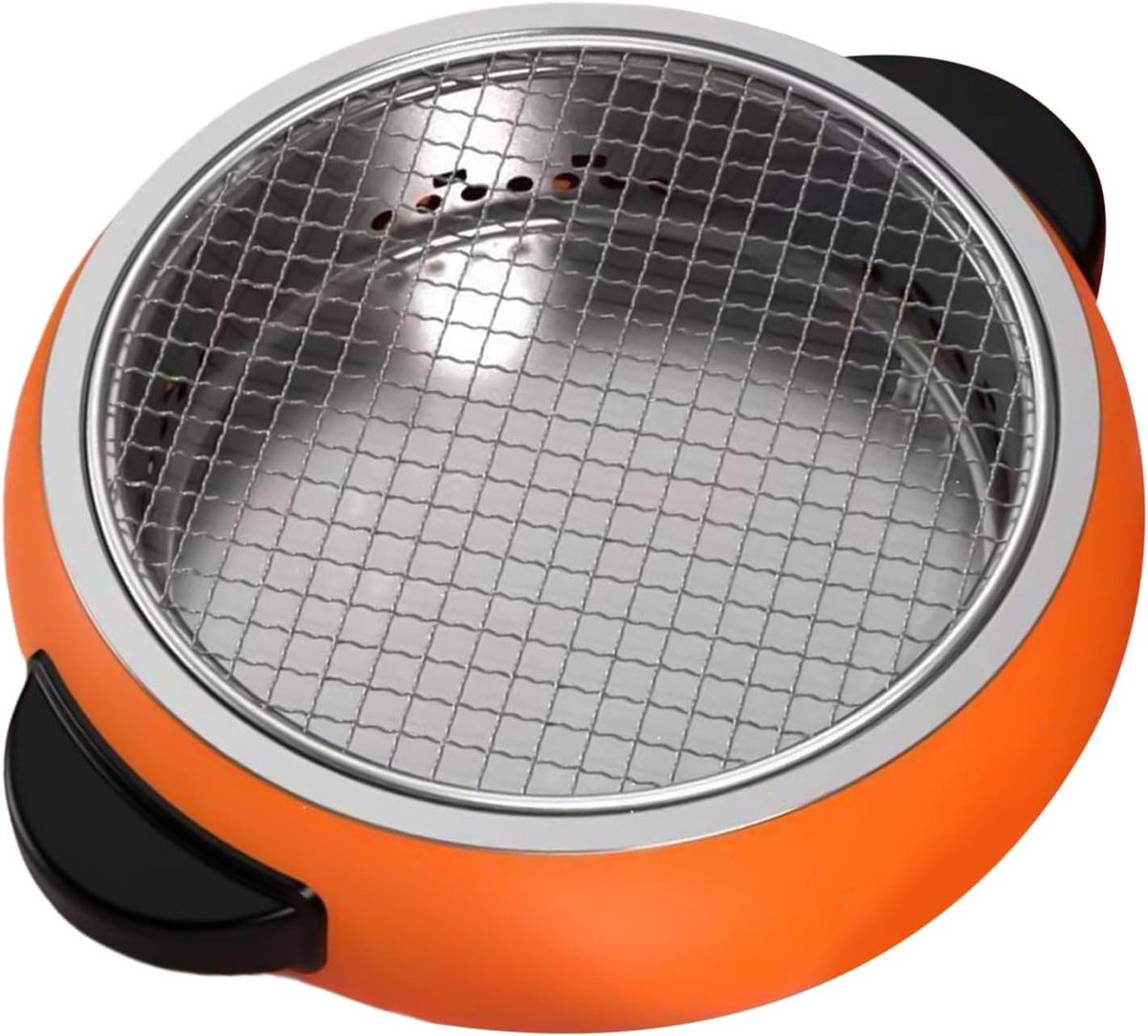 Draagbare Vuurschaal - Compacte Grill - Buiten Koken - Constante Warmteverdeling - Diameter 30cm - Oranje