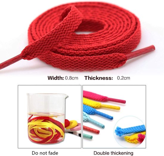 laces for trainers Elastic laces, boot laces, 2 pairs thick flat shoelaces, wide shoes, laces, laces for boots and shoes(Beige,160cm) — afbeelding 4