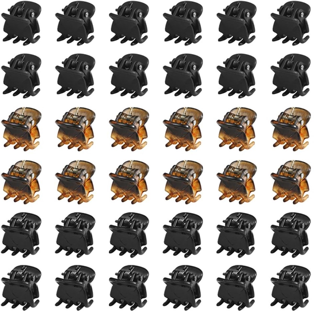 Dailygoods- Haarclips 36 Stuks - Mini Haarspeldjes - Antislip Klauwclips - Kunststof en Metaal - Zwart/Bruin - Duurzaam en Stevig - Haarklemmen