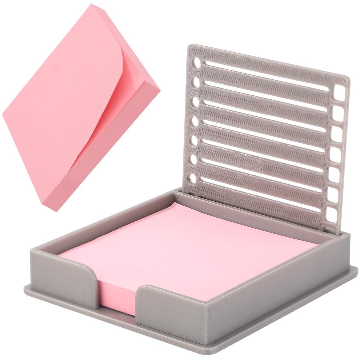 Dailygoods- Sticky Note Dispenser - Plaknotitiesjabloon 8,7x8,7x1,7cm - Notitieblok 7,5x7,5x0,9cm - Acryl Houder - Kantooraccessoire - ABS-materiaal - Notitiehouder