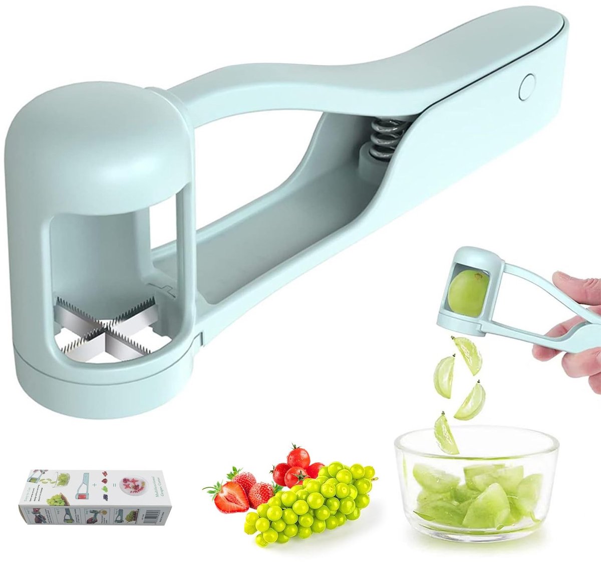 Dailygoods- Druivensnijder - Roestvrijstalen Messen - Fruitsnijder - Ergonomisch Ontwerp - Veilig Snijden - Eenvoudig Schoonmaken