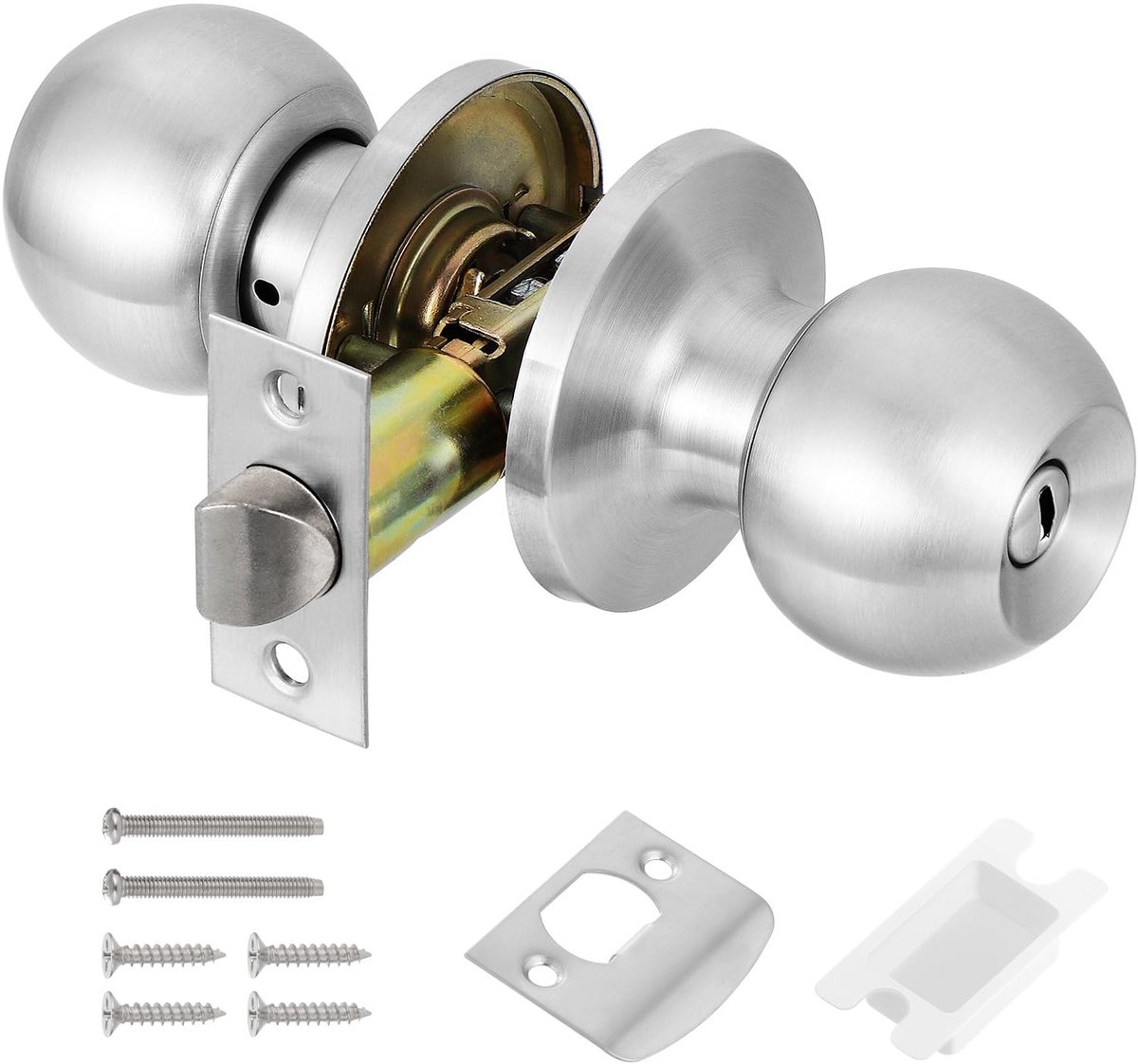Dailygoods- Privacy Deurknop - RVS Deurbeslag - Deurklink Vergrendeling - Binnendeurklink - Noodontgrendeling - Voor Slaapkamer/Badkamer