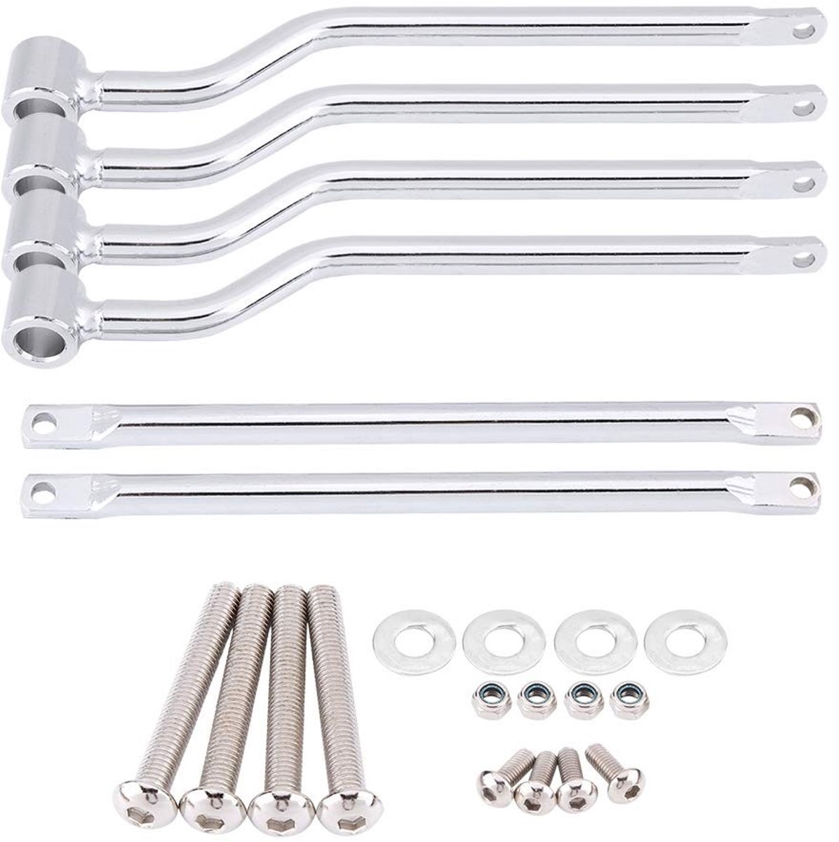 Dailygoods- Zadeltassteun Conversiebeugelset - Motorfiets Beugelset - Zilver - Stevige Constructie - Eenvoudige Montage - Motorbeugel