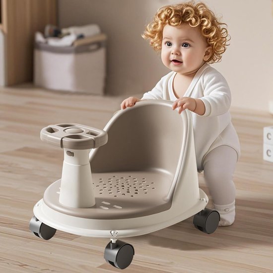Badzitje Baby - Douchestoel Kinderen - Veilig Baden - Krachtige Zuignappen - 17.7 x 28.4 x 17.7 cm - Khaki — afbeelding 5