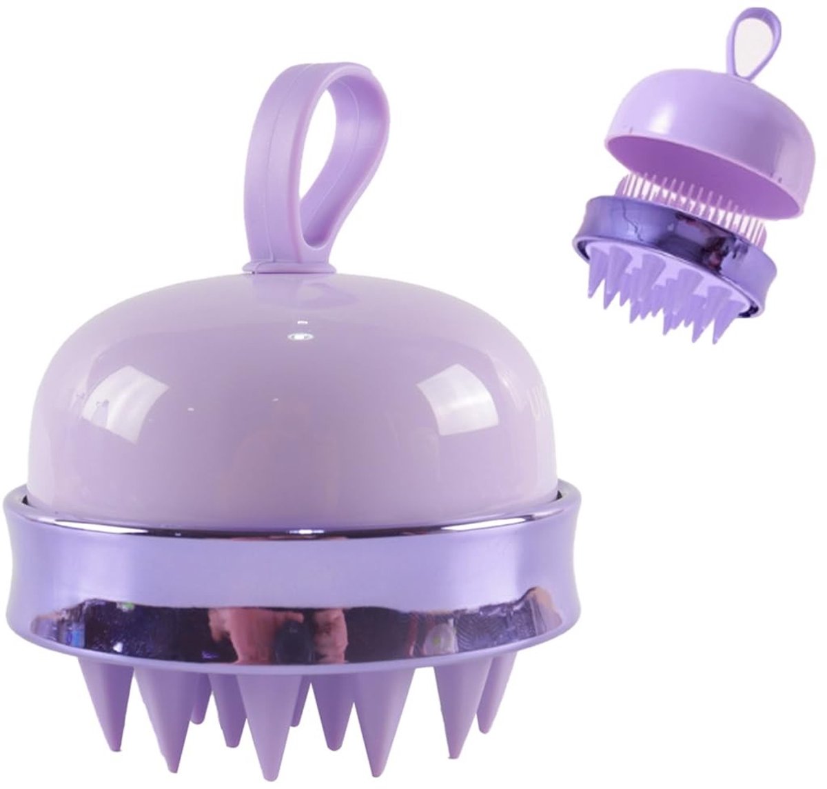 Dailygoods- Hoofdhuidmassageborstel 2-in-1 - Siliconen - Waterdicht - Duurzaam - Kamtanden met verschillende hoogtes - Groeibevordering/Roosvermindering - Haarmassager