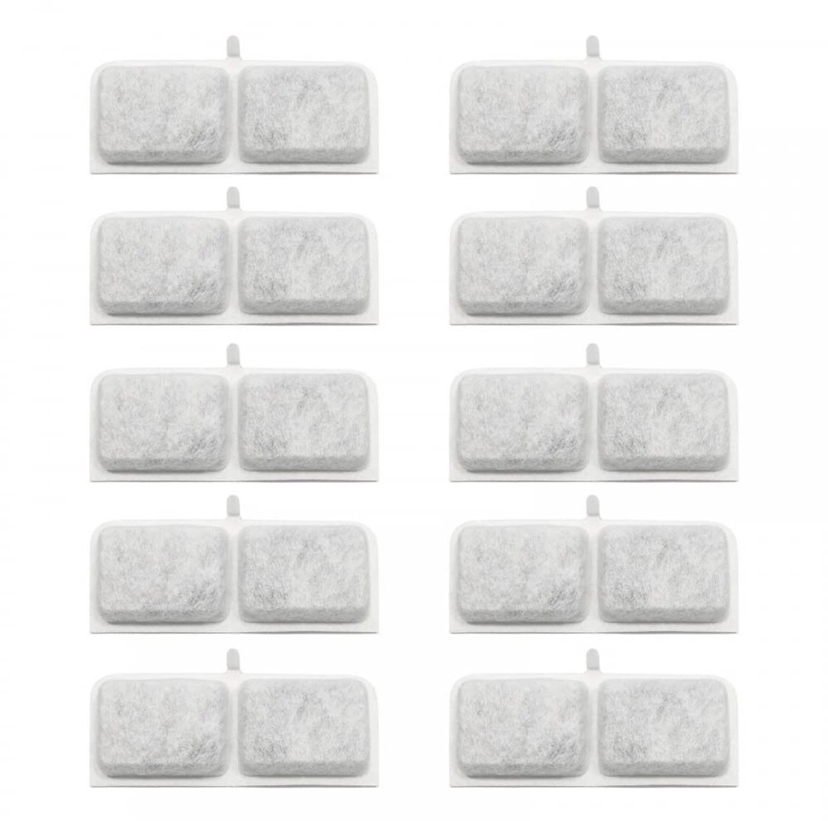 Dailygoods- Kattenfontein Filter 10 Stuks - Actieve Koolfilter - Vervangingsfilter - Honden/Katten Fontein - Verwijdert Onzuiverheden - Houdt Water Vers - Dierenfilter