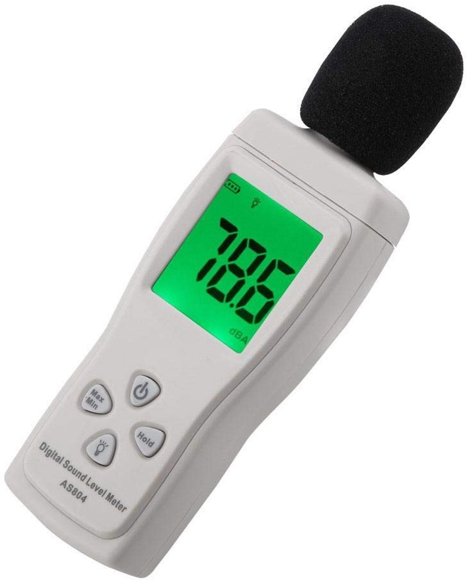 Dailygoods- Geluidsniveaumeter draagbaar - Decibelmeter 30-130 dBA - Groot LCD-display - Nauwkeurigheid 1,5 dB - Frequentiebereik 31,5 Hz tot 8,5 kHz - Gewicht 111 g - Ruismeter