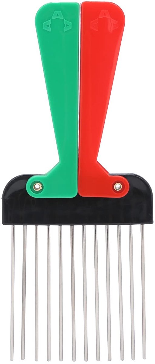 Dailygoods- Haar Pick Hoogwaardig Metaal - Draagbare Kieskam - Ontwarren Kam - Afro Pick - Ergonomisch Handvat - Slijtvast en Stevig - Kapsalon Kam