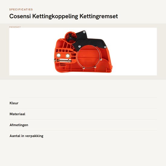 VVGoods - Bouwgroep kettingrem voor zaagmachines 350, 235, 235E, 236, 240 - Oranje (3 zoekwoorden toegevoegd) van VVGoods — afbeelding 3