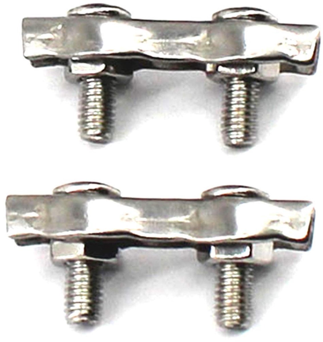 Dailygoods- Kabelklem Dubbele Clips - Kabelverbinder - Kabelklemmen - Staaldraadklem - Set van 2 - 304 Roestvrij Staal - Draadklem