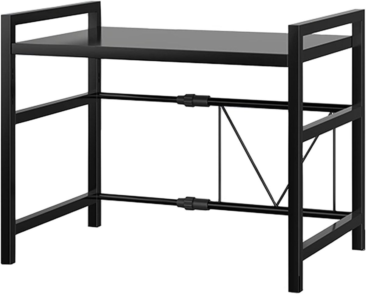 Magnetron Opbergrek - Keuken Organisator - Keuken Opbergen - Uitschuifbaar Ontwerp - 40-64 cm - Zwart