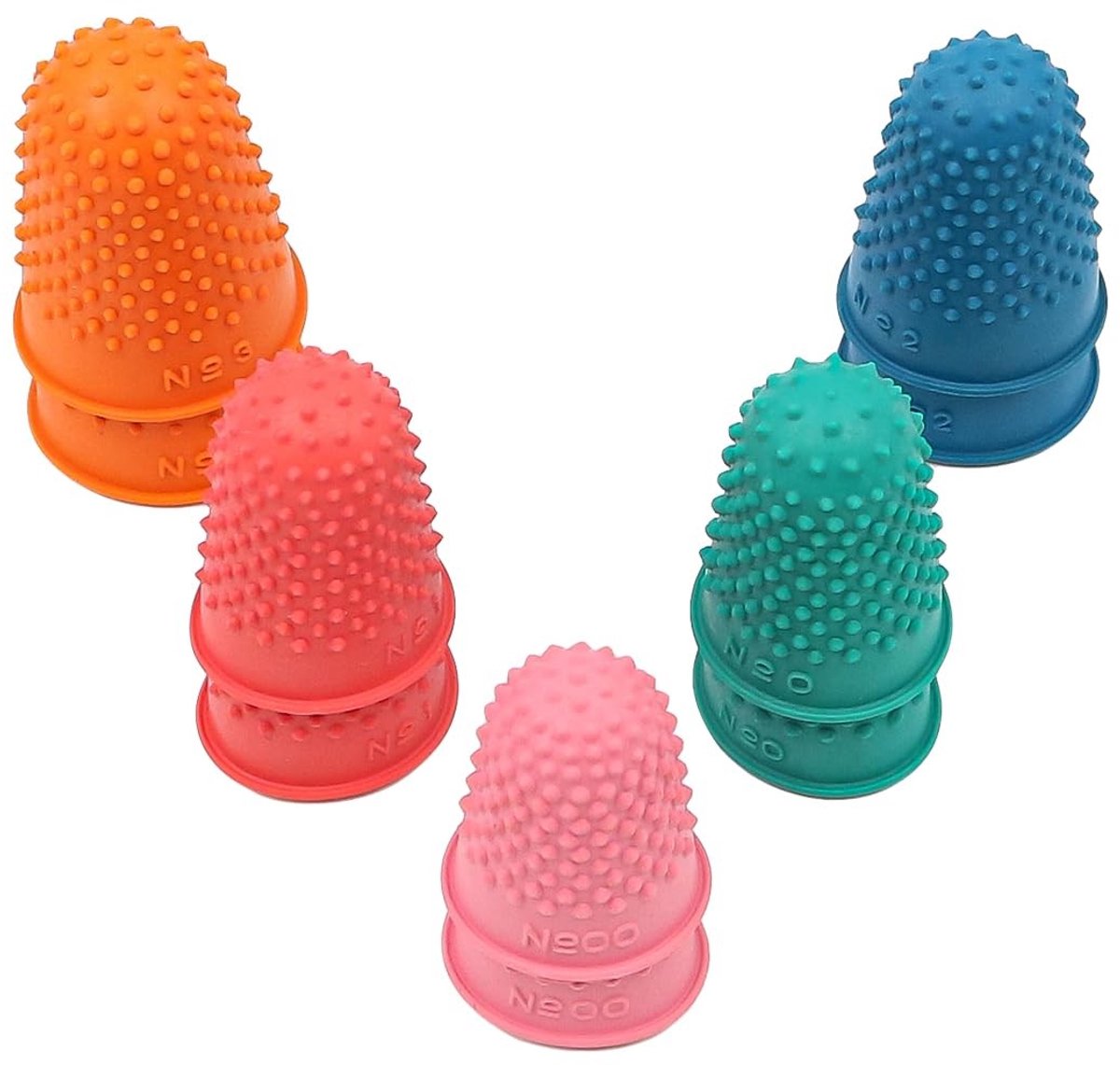 Dailygoods- Vingerhoedjes Herbruikbaar - 10 Stuks - Silicoon/Rubber - Antislip Grip - Vingerbeschermers - Betrouwbaar Materiaal - 5,9 x 4 x 1,8 cm - Vingertoppen