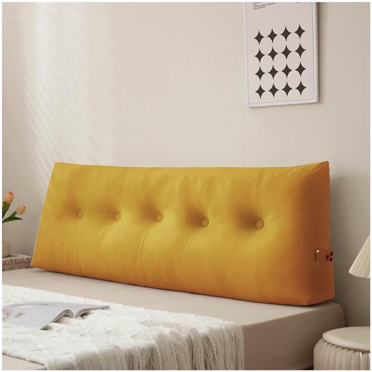 Wigkussen Bed - Leeskussen Rugsteun - Ontspannen Lezen - Hoge Veerkracht - 80 x 40 x 12 cm