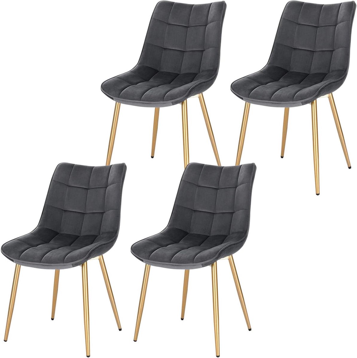 Eetkamerstoelen Set - Keukenstoelen Gestoffeerd - Comfortabel Zitten - Ergonomisch Ontwerp
