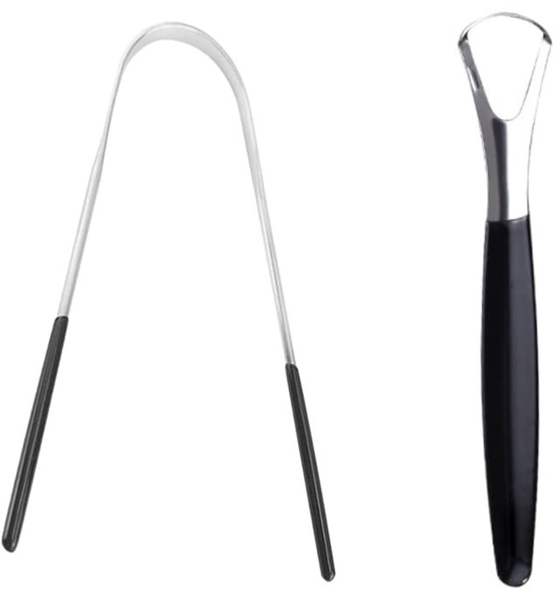 Dailygoods- Tongschraper Roestvrij Staal - Tong Scraper Set - Veilig en Comfortabel - U/Vorm - Cirkelvormig - Hoogwaardige Materialen - Tongreiniger