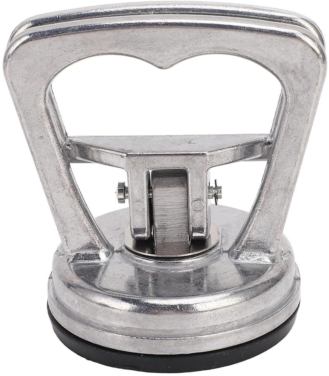 Glazen Zuigbeker - Vacuümtrekker Tegels - Materiaal Verplaatsen - Aluminiumlegering Rubber - 9 x 9 x 8 cm - Zilver Zwart