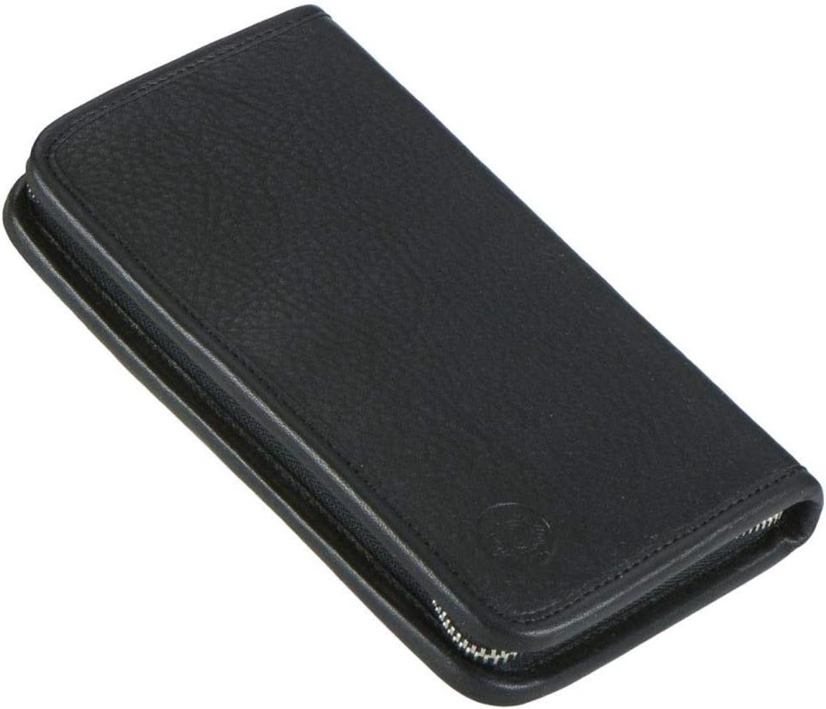 Leren etui - Pennendoosje - Schrijfgerei organiseren - Plantaardig gelooid leer - 10.5 x 19.5 cm - Zwart