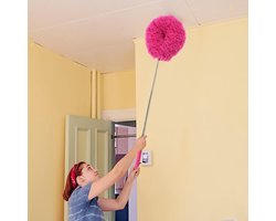 Intrekbare stofreiniger - Plumeau - Stof verwijderen - Flexibele kop - 33-80 cm - Rood