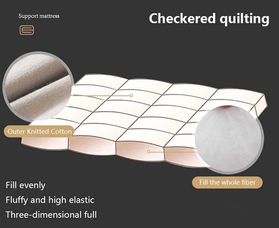 Japanse Matras - Futon Vloerbed - Comfortabel Slapen - Opvouwbaar Draagbaar - 90x200cm - Roze — afbeelding 4