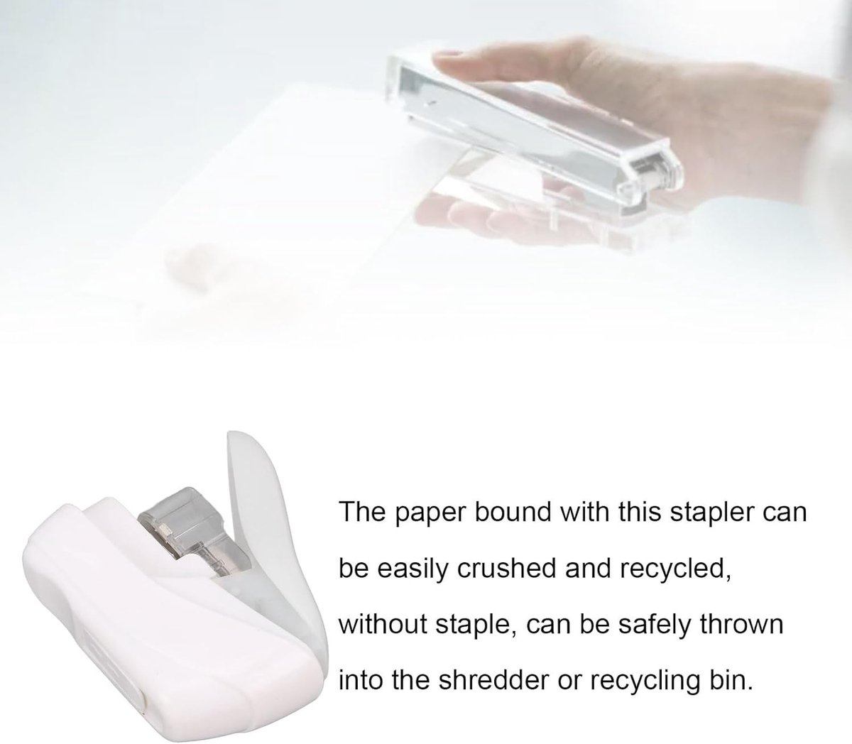 Nietloze nietmachine - Papierbinder - Documenten organiseren - Geen nietjes nodig - 4 vellen - Wit