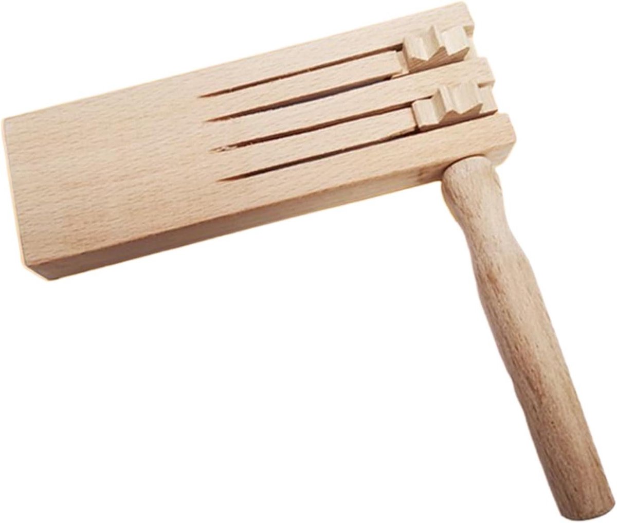 Houten Rammelaar - Muziekinstrument Speelgoed - Feest Geluiden Maken - Interactief Entertainment - 15 x 15 cm - Meerkleurig