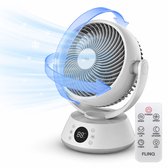 FlinQ AirGlobe Tafelventilator - Automatische oscillatie - Ventilator voor Bureau of Tafel - Roteerbaar - Kleine Ventilator - Fan met Aanpasbare Snelheden - Fluisterstil - Wit