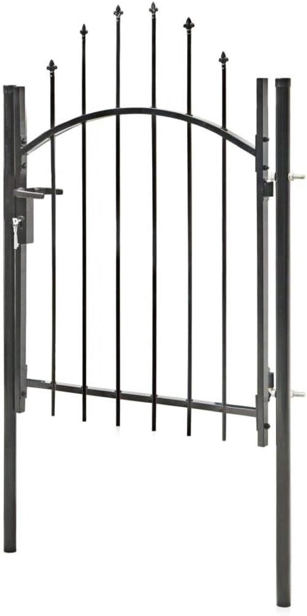 Tuinpoort - IJzerenhek - Tuin Afscheiden - Robuust Staal - 1 x 1.5 m - Zwart