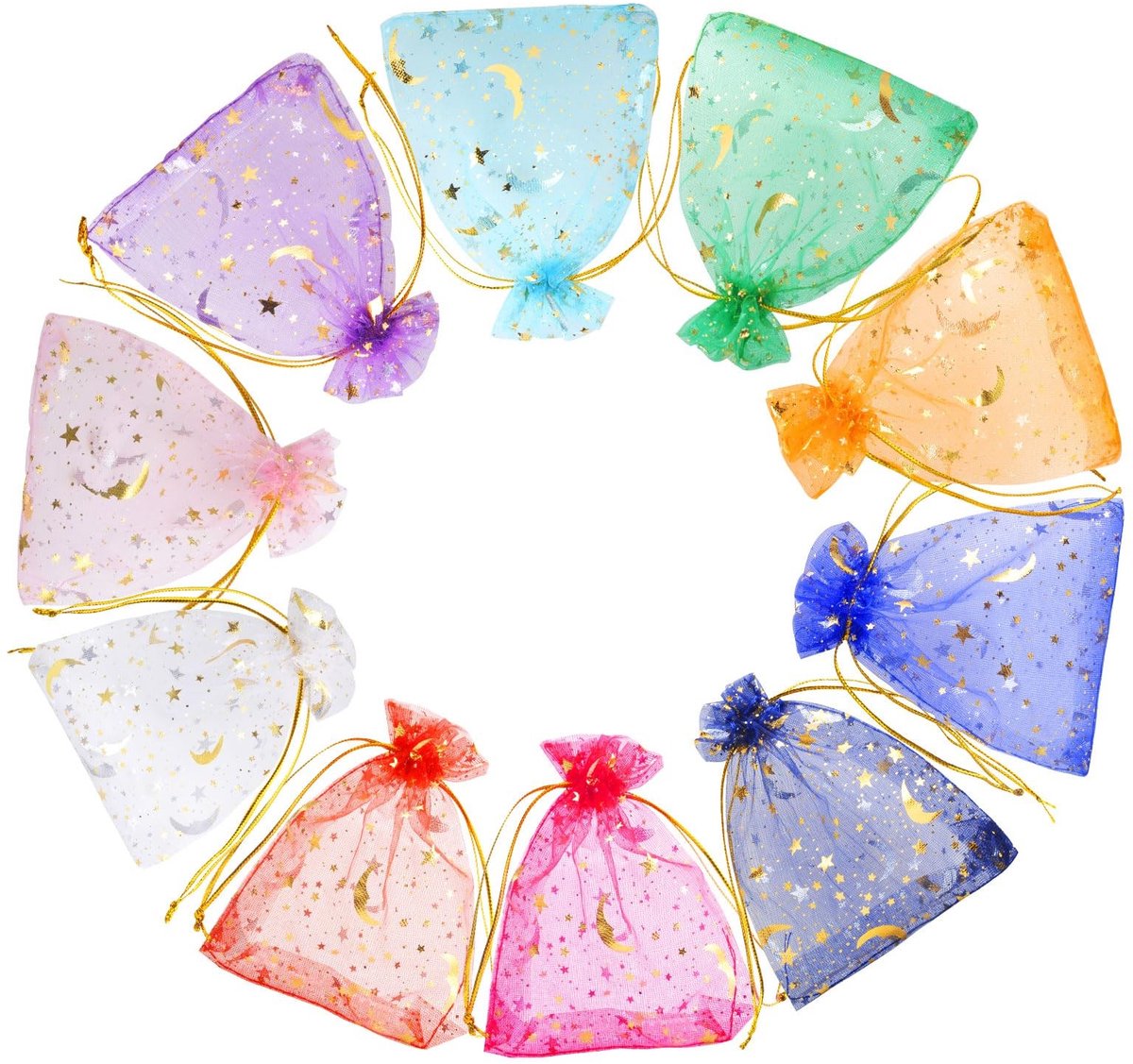 Dailygoods- Organza Tassen 100 x 15 cm - Kleurige Cadeautassen - Sieraden Tassen - Trouwtassen - Lavendel Tassen - Festival Tassen - Hoogwaardige Stof - Geschenktassen