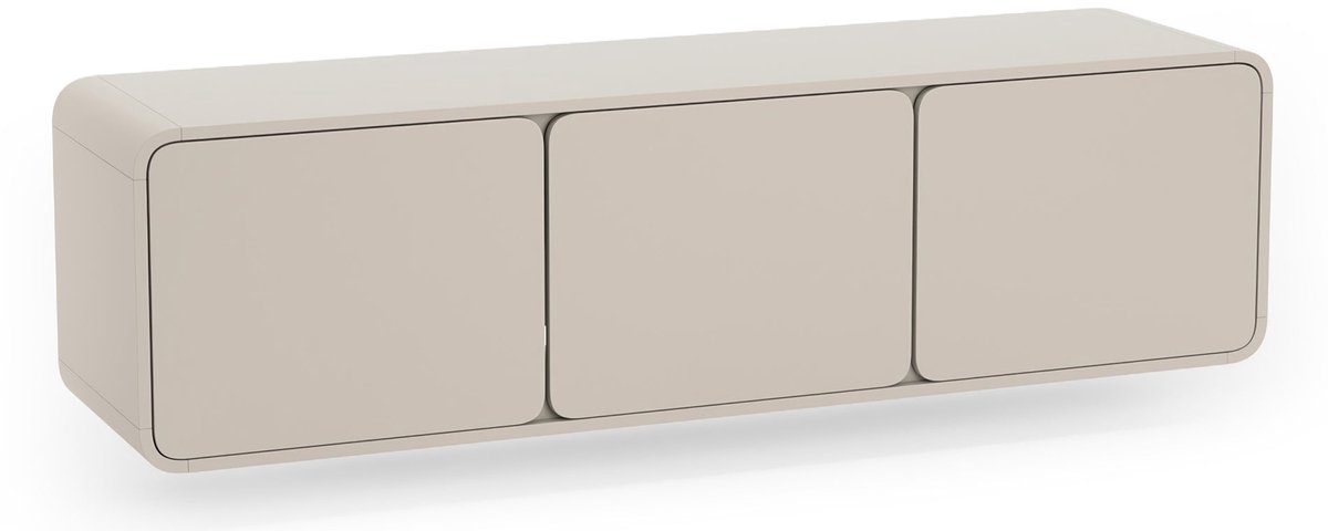 Selsey Lummo – Zwevend tv-meubel met 3 deuren - Kasjmier - 156cm kasjmiergrijs