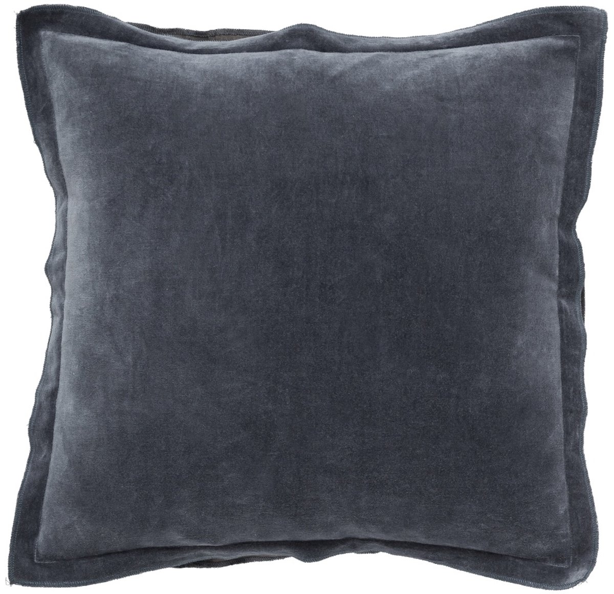 Velvet overlock grey blue Cushion 45 cm x 45 cm