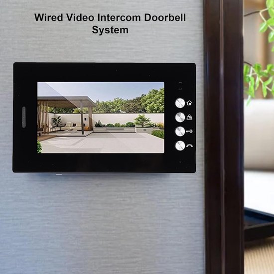 Video Deur Intercom - Buiten Camera - Beveiliging Thuis - Infrarood Nachtzicht - 7 Inch Scherm - Zilver — afbeelding 2