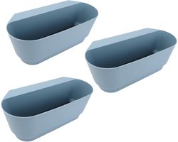 Hangende Plantenbak - Bloembak Reling - Balkon Tuinieren - Ruimtebesparend Ontwerp - 45x18x16cm - Blauw