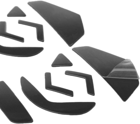 Muis Voeten Pads - Muis Skates Sticker - Soepeler Glijden - Afgeronde Gebogen Randen - 0.6MM Dikte - Zwart — afbeelding 2