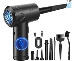 Electric Dust Blower 3 Speed 51000 RPM USB Rechargeable Compressed Air Spray PC Cleaning Kit with 6000 mAh Battery for Laptop, Keyboard, Car, Office Devices, Bank