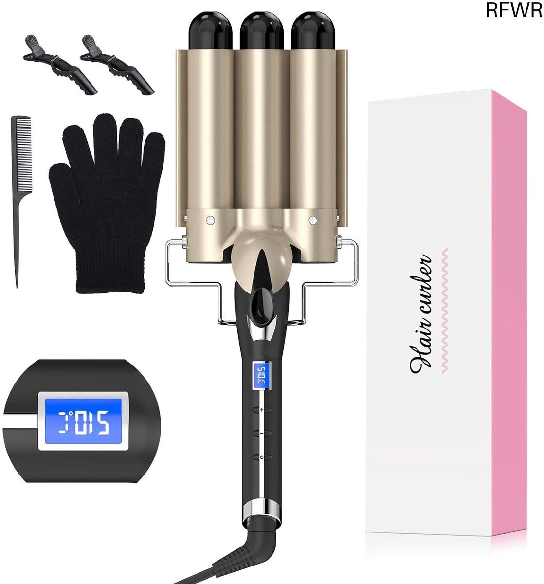 Golvenkrultang - Haarstyler - Haar Golvend Maken - 14 Temperatuurstanden - 32mm - Zwart