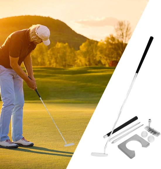 Dailygoods- Golfputterset Aluminium Schacht - Golfballen - Houten Tas - PVC-Hoes - Oefenballen - Afneembaar en Draagbaar - Golfset van Dailygoods — afbeelding 4