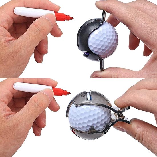 Dailygoods- Golfballijnmarker Set - 3 Halfronde Sjablonen - 4 Kleur Markeringen - Golfaccessoires - Nauwkeurige Uitlijning - Unieke Markeringen - Golfmarker van Dailygoods — afbeelding 4