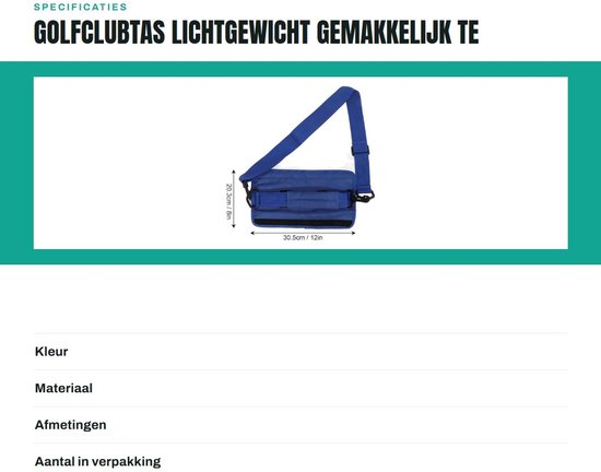 Dailygoods- Golfclubtas Lichtgewicht - Opvouwbaar Ontwerp - Grote Capaciteit - Gemakkelijk Te Dragen - Comfortabele Schouderriem - Praktisch voor Driving Range - Golftas van Dailygoods — afbeelding 2