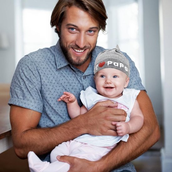 Dailygoods- Babymuts - Premium pasgeboren hoed 0-3 maanden - Katoenen mutsen - Verstelbare knoop - Unisex - I love mama/papa prints - Babyhoed van Dailygoods — afbeelding 4