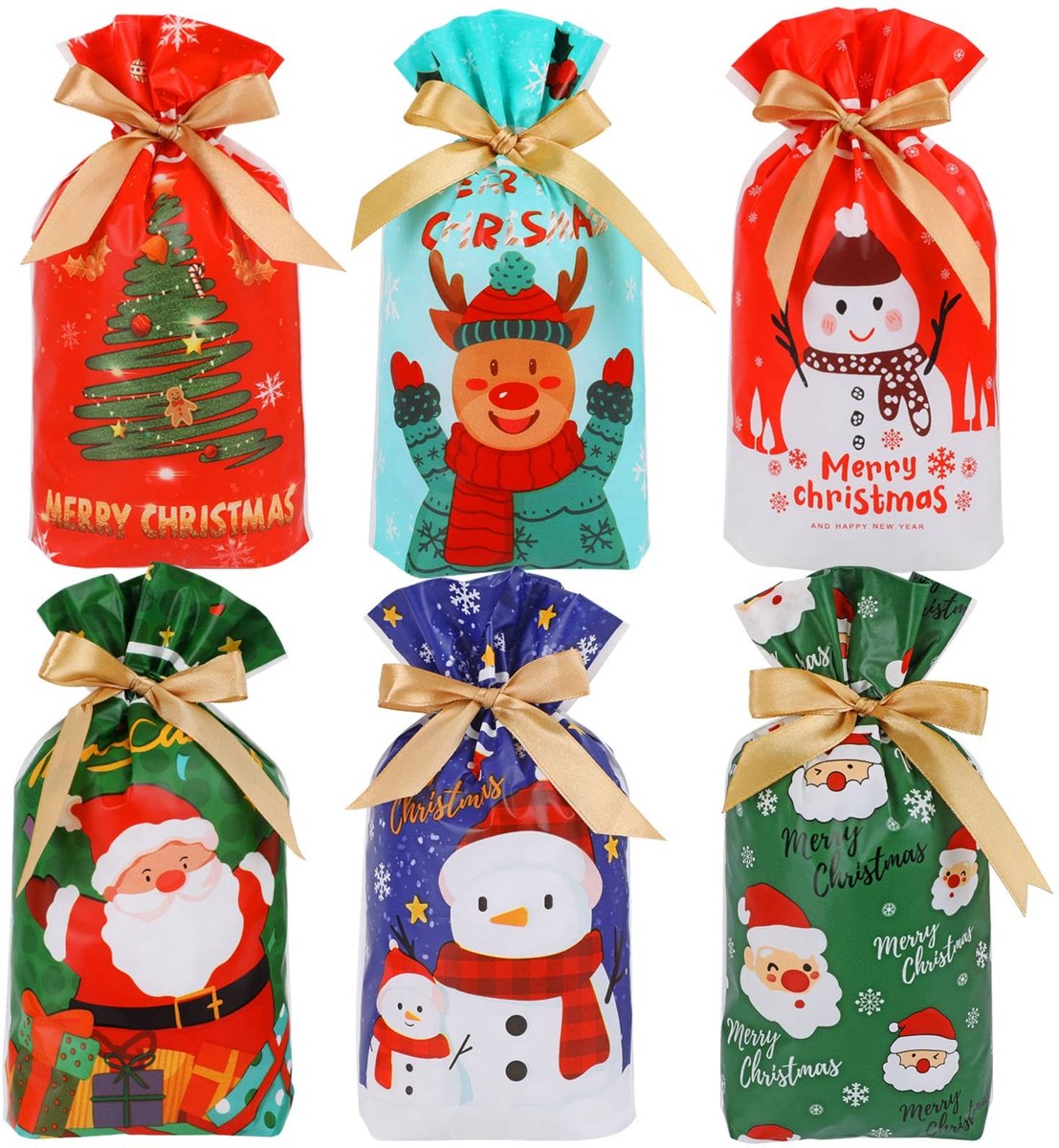 Dailygoods- Geschenkzakjes 30 stuks - Cadeauzakjes voor snoep/chocolade/koekjes - Lichtgewicht/durable - Afmetingen 16,5 x 26 cm - Geschikt voor feestdagen/events - Herbruikbaar en veelzijdig