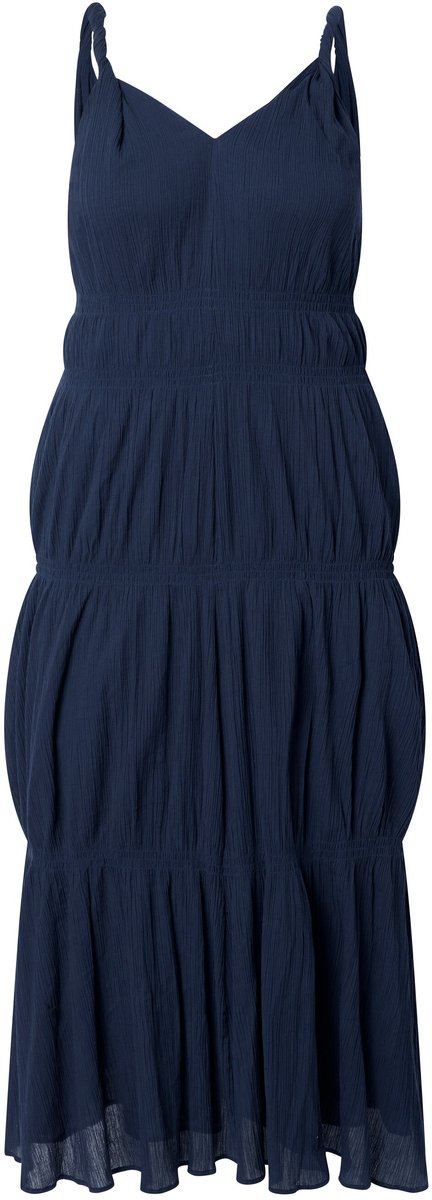 Ulla Popken - Dames - Maxi jurken - Marine - Maat 54+